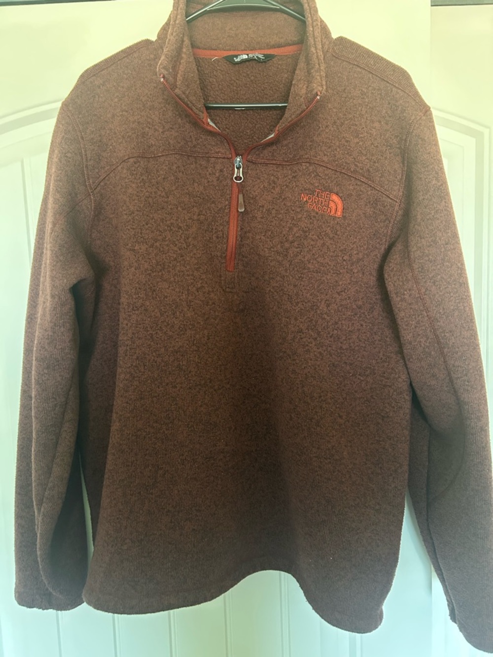 The North Face Men’s Half-Zip Sweater in Rust